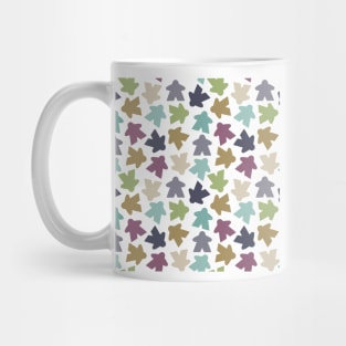 Board Game Night Meeples | Green, Gray, Teal, Beige Earth Tones Mug